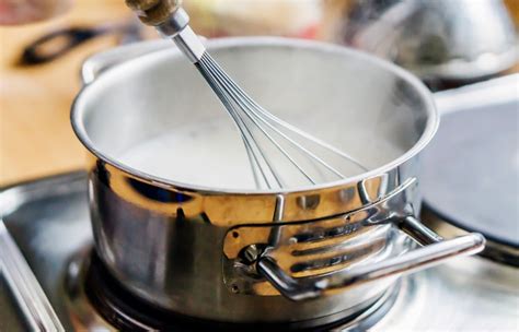 heating milk on stove for hot chocolate